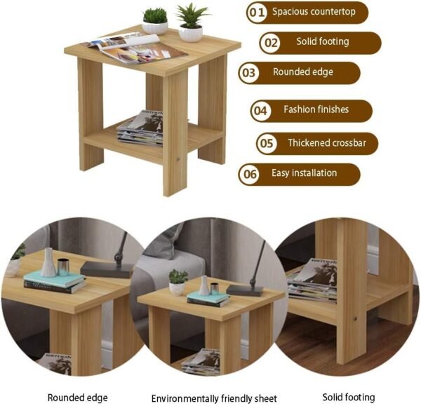 2. Small Coffee Table Side Table, Solid Wood Double Layer Storage Small Apartment Mini Telephone Table for Living Room Bedroom 2. Small Coffee Table Side Table, Solid Wood Double Layer Storage Small Apartment Mini Telephone Table for Living Room Bedroom
