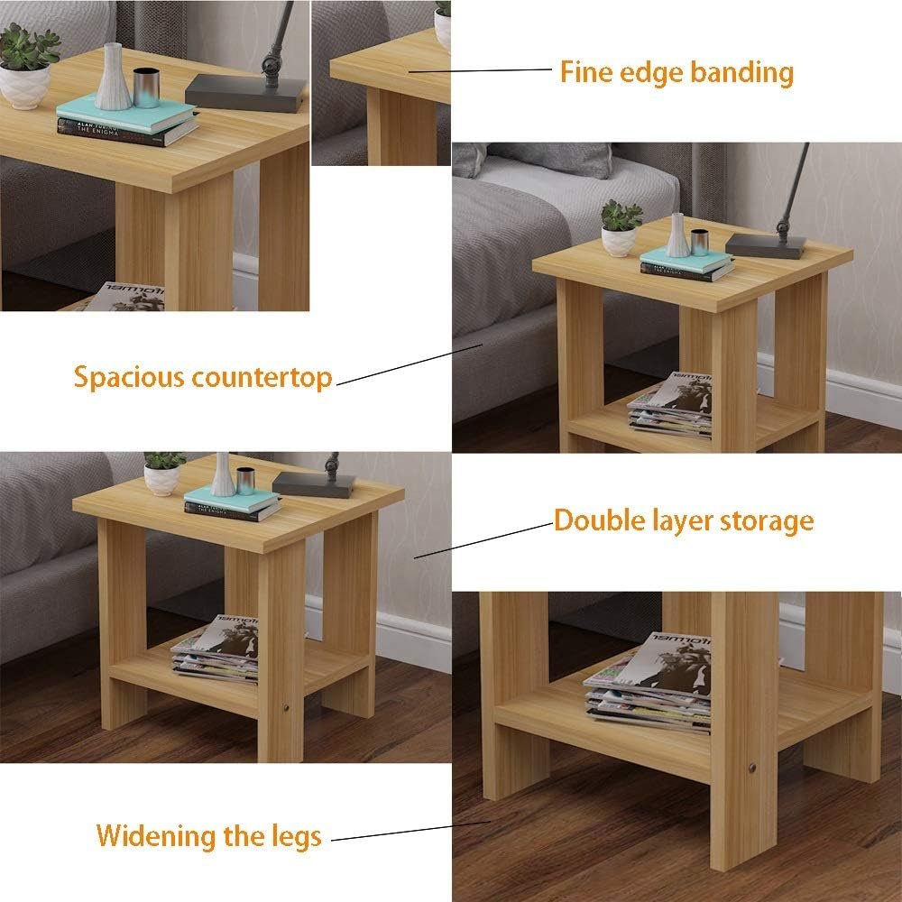 3. Small Coffee Table Side Table, Solid Wood Double Layer Storage Small Apartment Mini Telephone Table for Living Room Bedroom 3. Small Coffee Table Side Table, Solid Wood Double Layer Storage Small Apartment Mini Telephone Table for Living Room Bedroom
