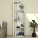 Modern Geometric Wooden Bookcase | White, Walnut, Custom