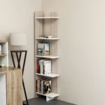 67" Corner Bookcase | 5 Shelf Bookshelf | Space-Saving Storage