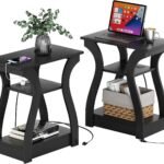 End Table Set of 2 with Charging Station & USB Ports