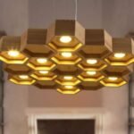 Honeycomb Wooden Ceiling Lamp – Hexagon Hanging Light