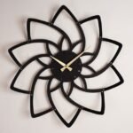 Metal Wall Clock, Yoga Clock, Modern Flower shaped wall clock