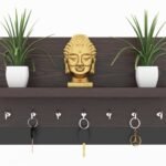 Wall Mounted Key Holder Shelf with 7 Hooks