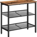 HOOBRO 3-Tier Narrow End Table with Adjustable Shelves